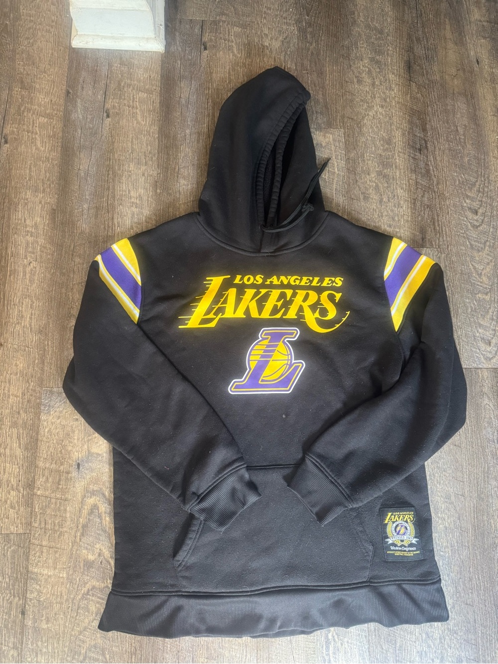Los Angeles Lakers Black Pullover Hoodie with Yellow & Purple Logo